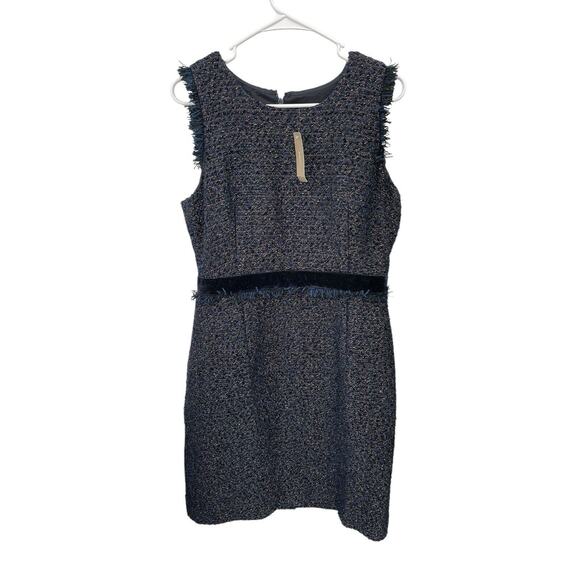 NWT J Crew Sparkle Tweed Sheath Dress Midnight Navy Size 12 - Picture 1 of 12